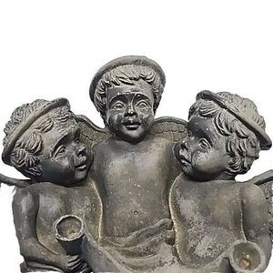 Vintage Heavy Resin Cherub Angels Statue